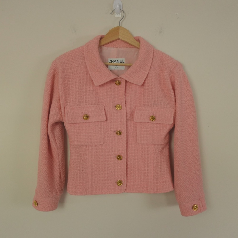 Chanel Boutique Jacket 38 FR Tweed Pink Vintage